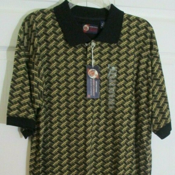 Intl Trading Co Mens Golf Polo Shirt sz L Olive Green Black NWT - Picture 1 of 8